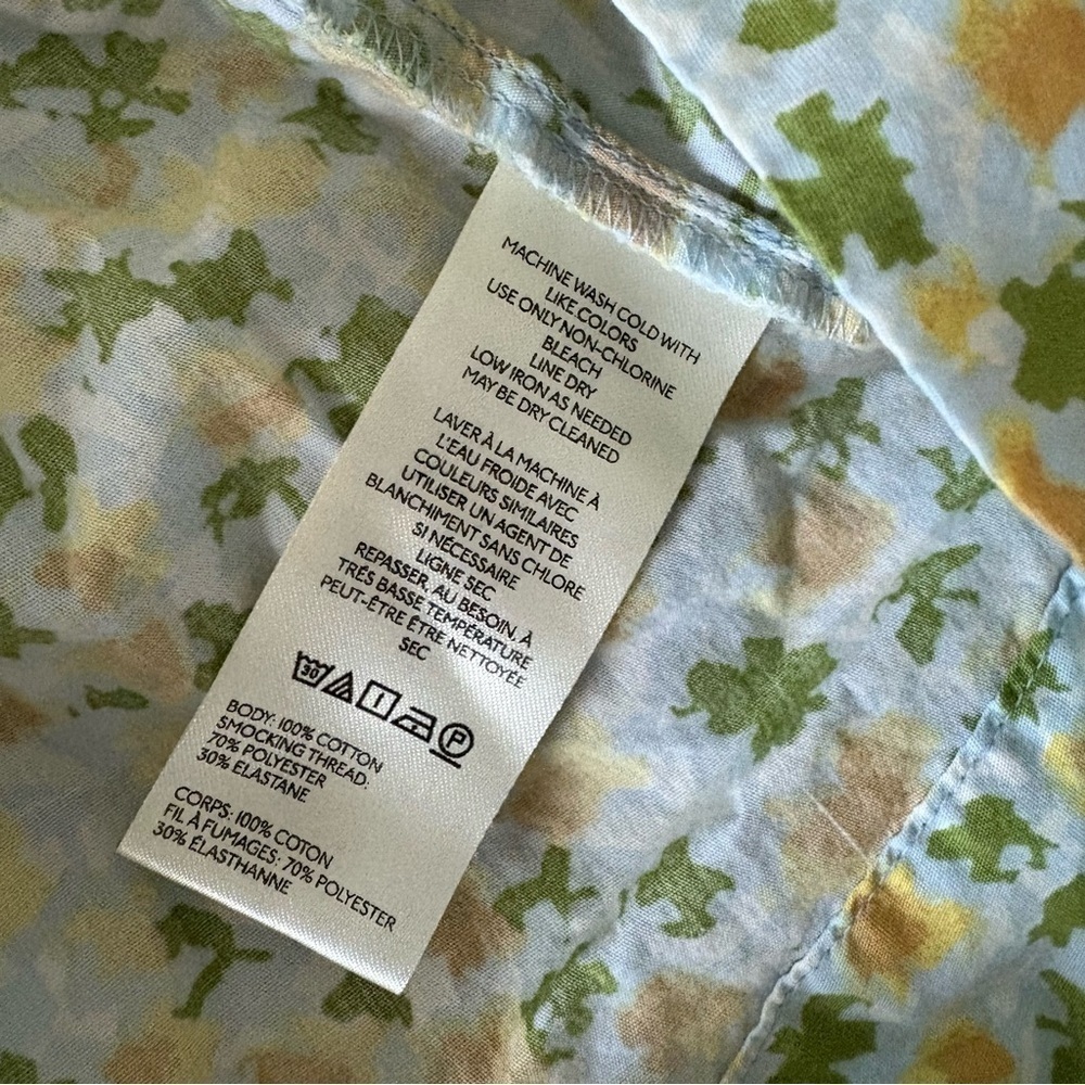 Free People Midi Floral Dress Baby Blue, Green and Yellow- size M - Picture 15 of 15